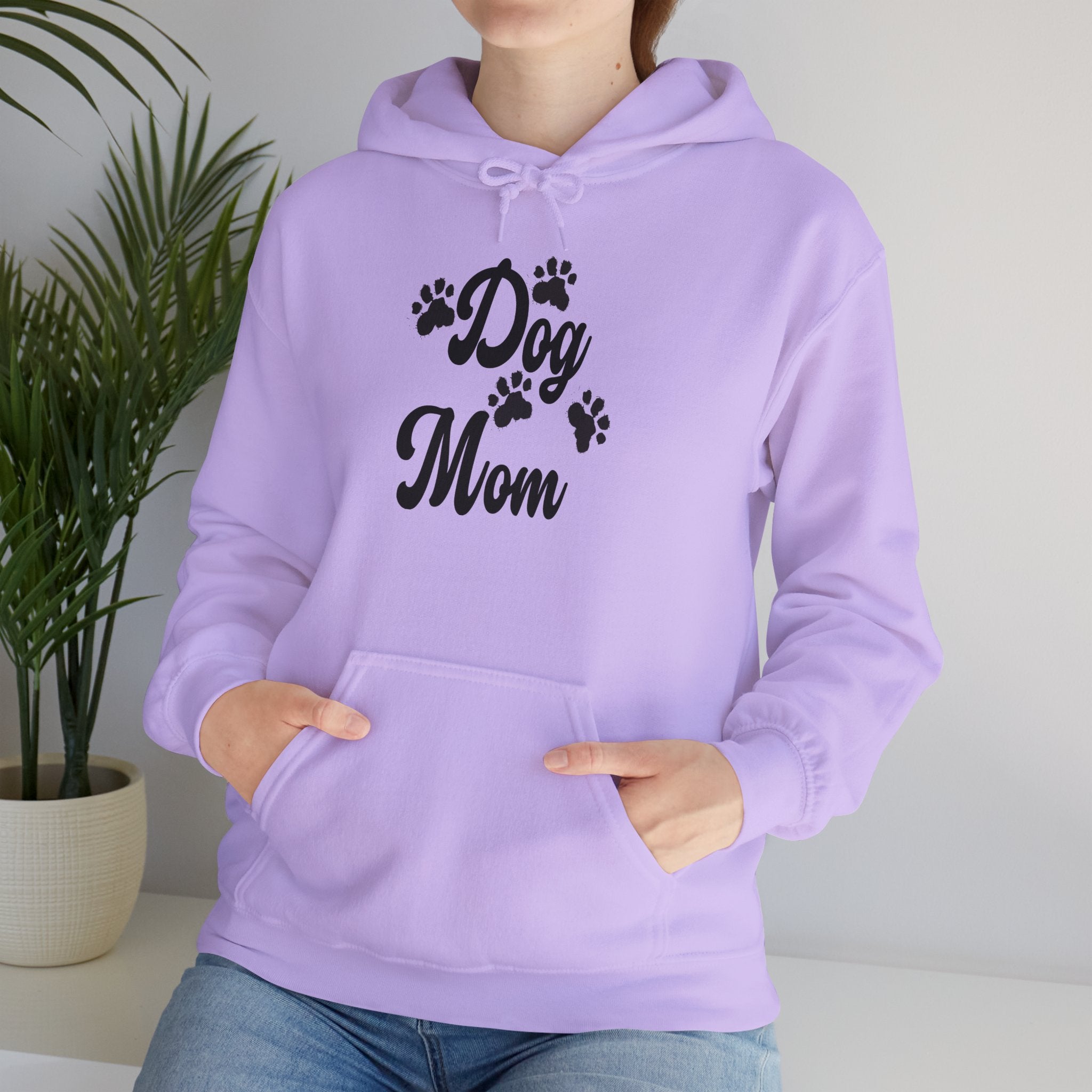 Dog Mom Paw Hoodies For Dog Lovers - Pet Lovers Hoodie - Dog Paw Lovers Unisex Heavy Blend™ Hooded Sweatshirt