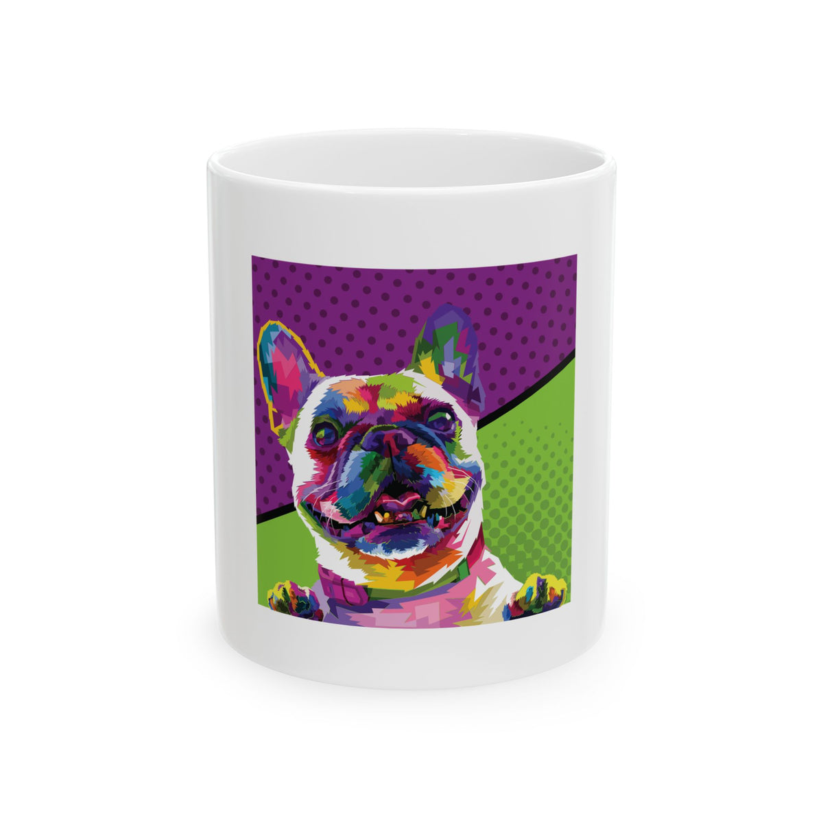 Cute and Funny Colorful Dog Face for Dog Lovers, Women’s Apparel Dog Lovers - Paw Print Lovers - Pet Lovers Mug Ceramic Mug, (11oz, 15oz)