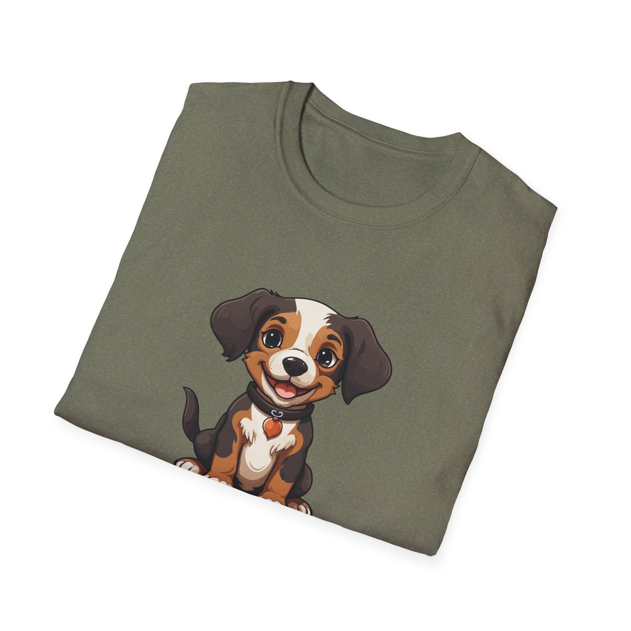 Cute Dog "Butter" Est. 2024 - Funny Pet Lover Tee for Dog Moms | Pet Lovers Cute Pet Tees with Dog and Woman | Animal Moms - Dog Lover Paw Shirt - Dog Mom Paw Lover Shirt - Unisex Softstyle T-Shirt