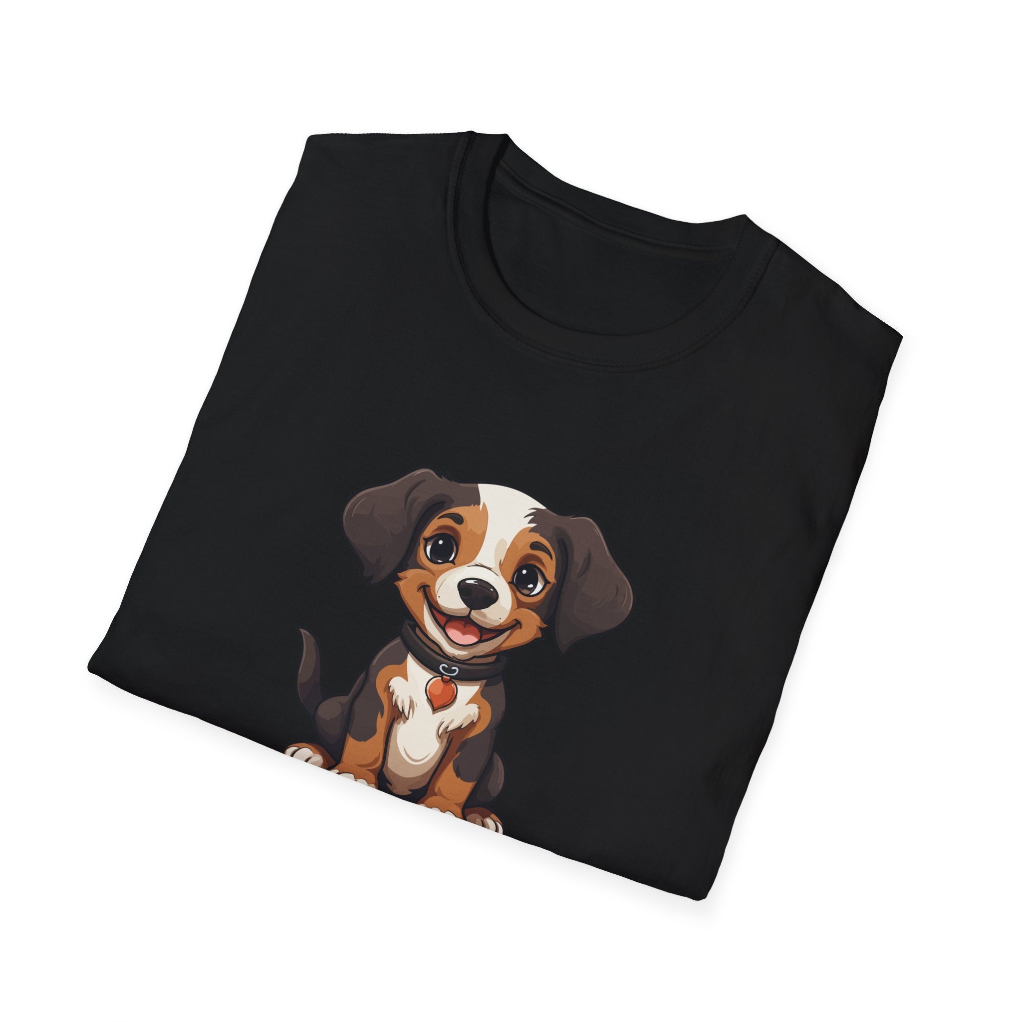 Cute Dog "Butter" Est. 2024 - Funny Pet Lover Tee for Dog Moms | Pet Lovers Cute Pet Tees with Dog and Woman | Animal Moms - Dog Lover Paw Shirt - Dog Mom Paw Lover Shirt - Unisex Softstyle T-Shirt