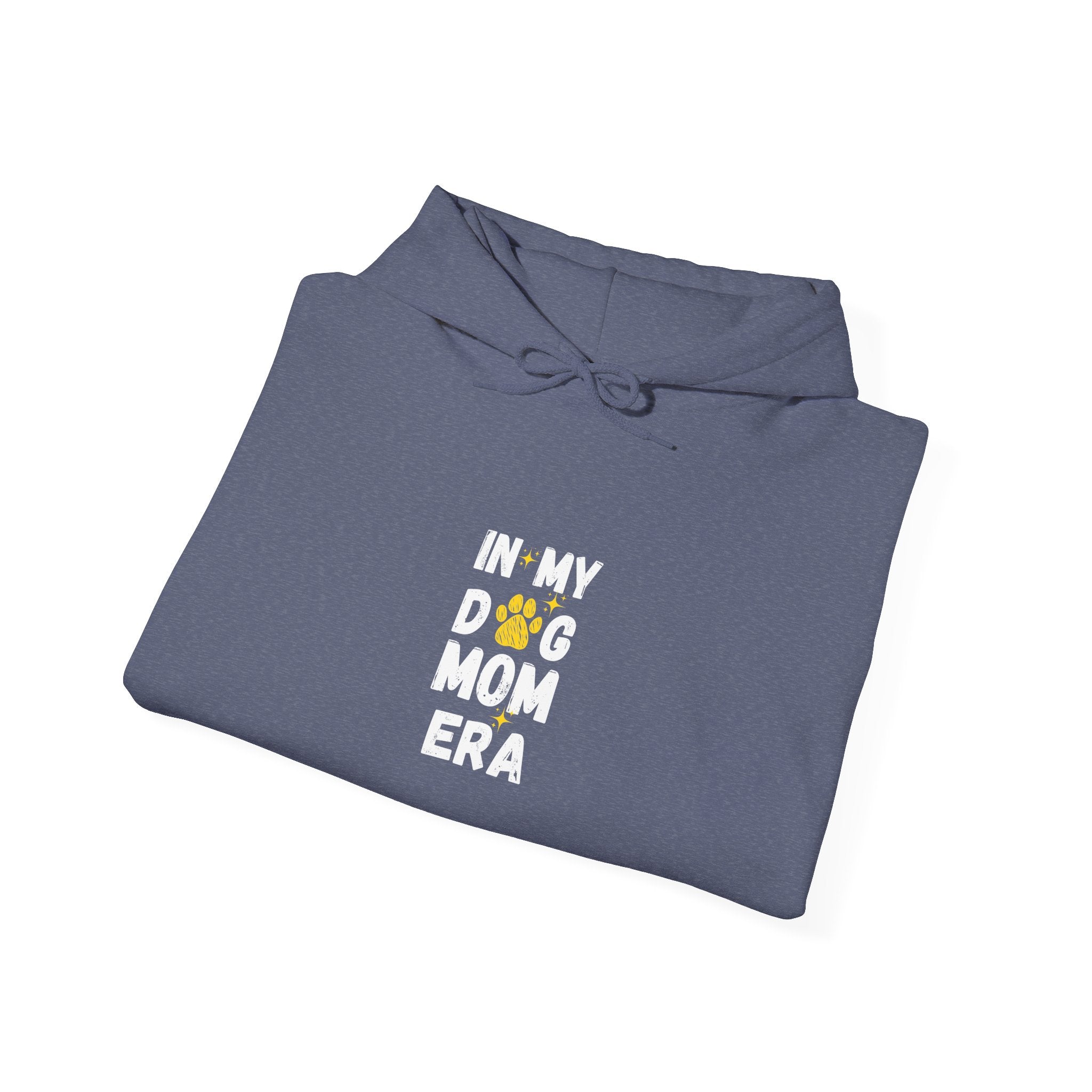 In My Dog Mama Era Funny Paw Art In Yellow - Funny Pet Lover Tee for Dog Moms | Pet Lovers Cute Pet Tees Animal Moms Women’s Apparel - Pet Lovers Hoodie - Dog Paw Lovers Unisex Heavy Blend™ Hooded Sweatshirt