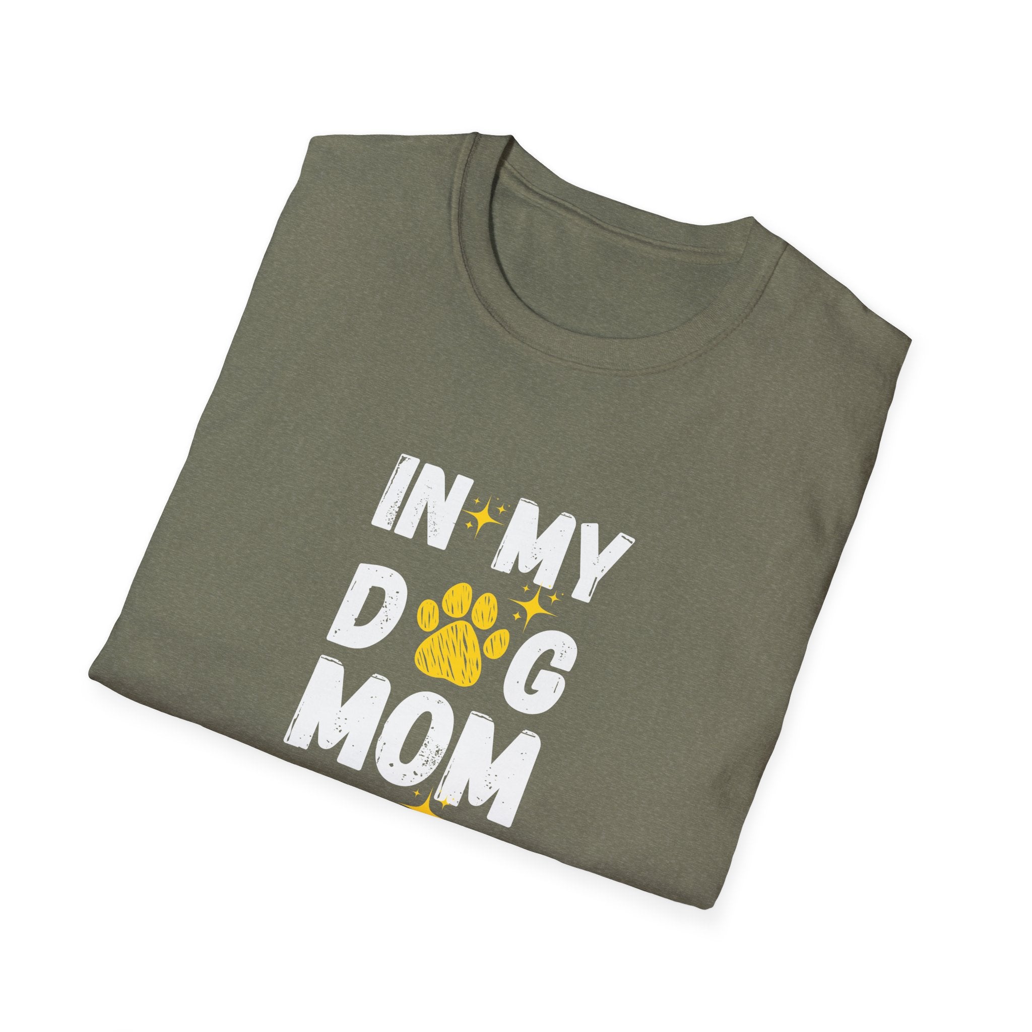 In My Dog Mama Era Cool Paw Art - Funny Pet Lover Tee for Dog Moms | Pet Lovers Cute Pet Tees with Dog and Woman | Animal Moms - Dog Lover Paw Shirt - Dog Mom Paw Lover Shirt - Unisex Softstyle T-Shirt