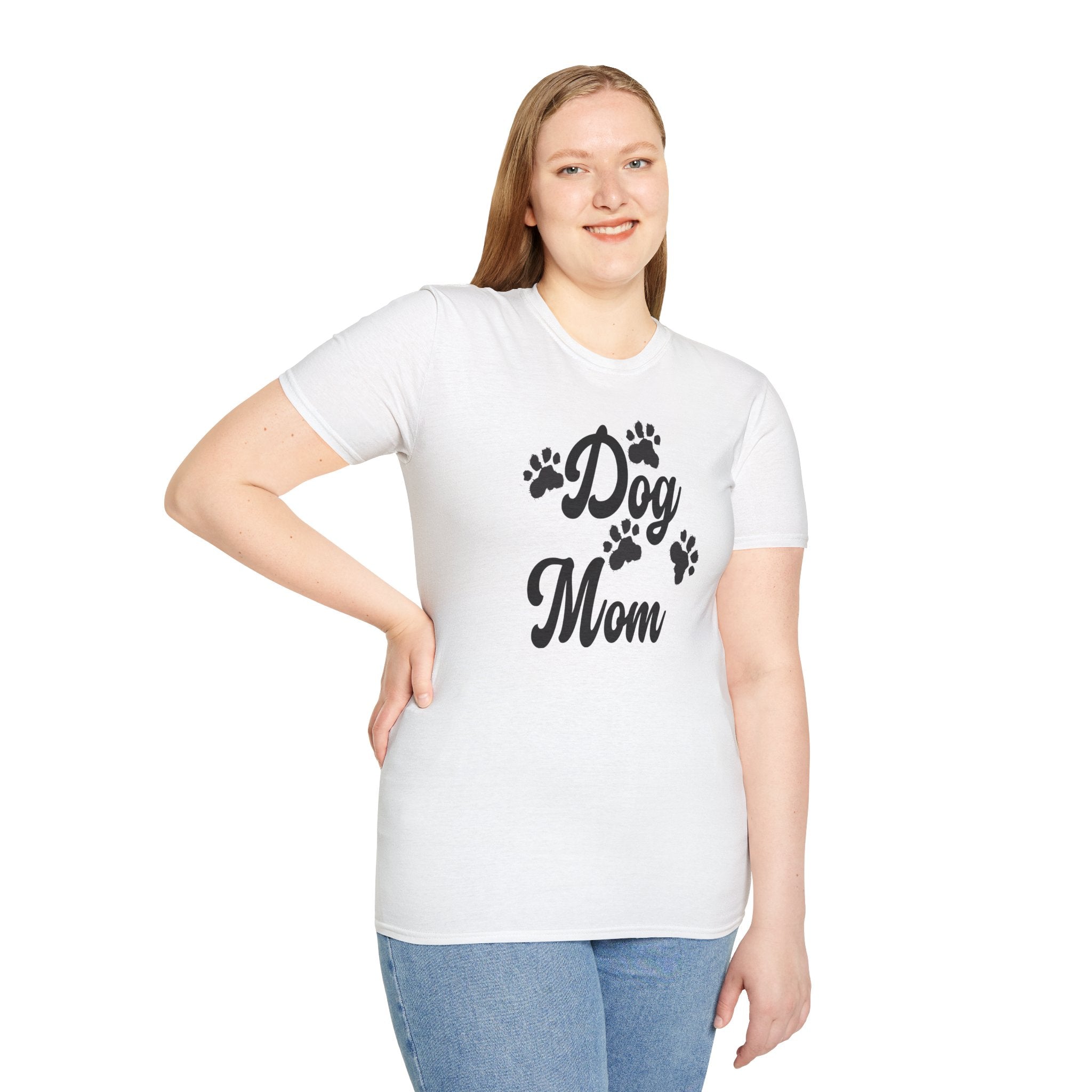 Dog Mom Paw Shirt For MOM Pet Owner - Dog Lover Paw Shirt - Dog Mom Paw Lover Shirt - Unisex Softstyle T-Shirt