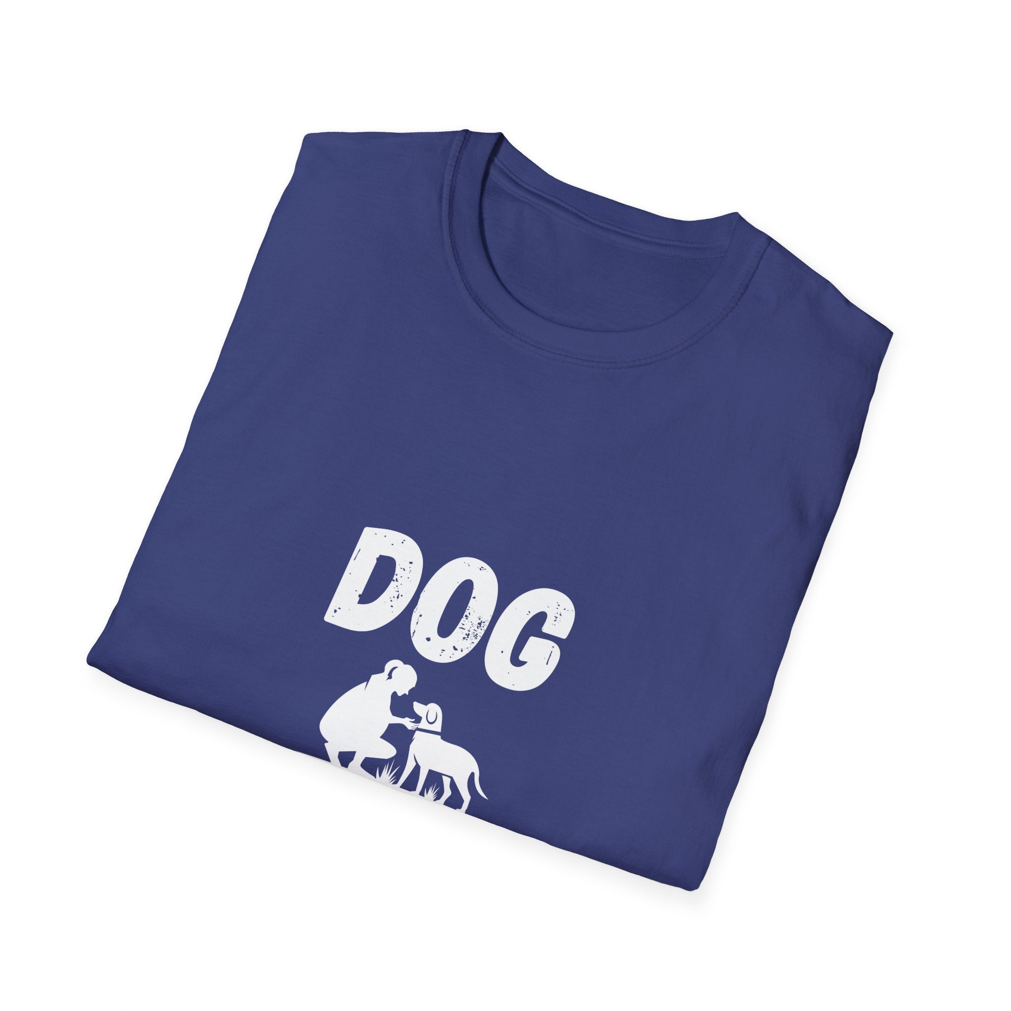 Dog Paw Printed On Heartbeat for Dog Lovers - Funny Pet Lover Tee for Dog Moms | Pet Lovers Cute Pet Tees with Dog and Woman | Animal Moms - Dog Lover Paw Shirt - Dog Mom Paw Lover Shirt - Unisex Softstyle T-Shirt