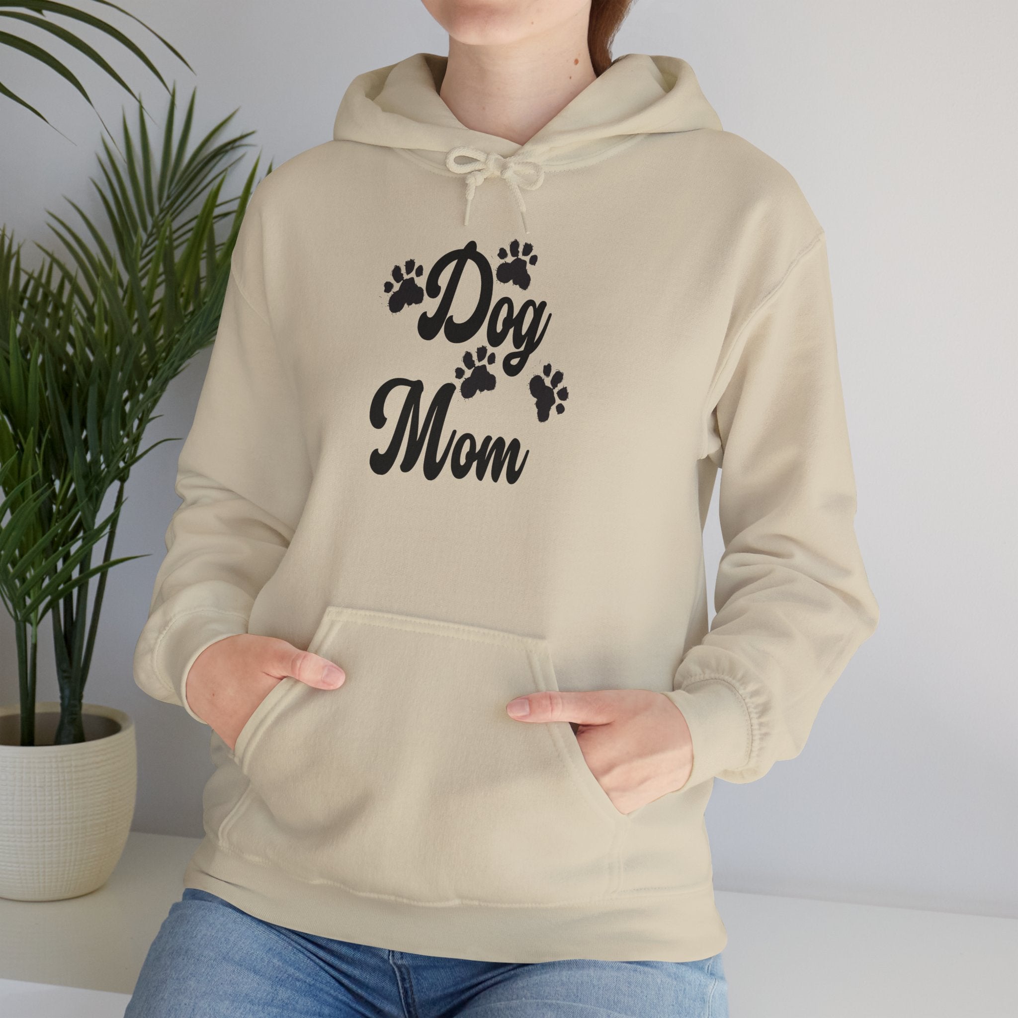 Dog Mom Paw Hoodies For Dog Lovers - Pet Lovers Hoodie - Dog Paw Lovers Unisex Heavy Blend™ Hooded Sweatshirt