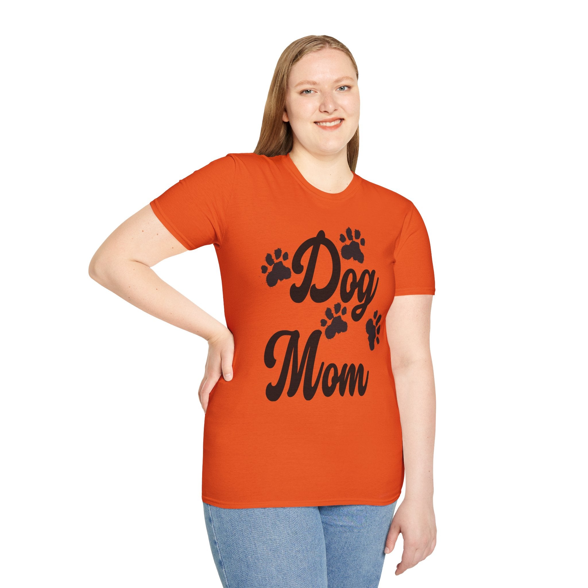 Dog Mom Paw Shirt For MOM Pet Owner - Dog Lover Paw Shirt - Dog Mom Paw Lover Shirt - Unisex Softstyle T-Shirt