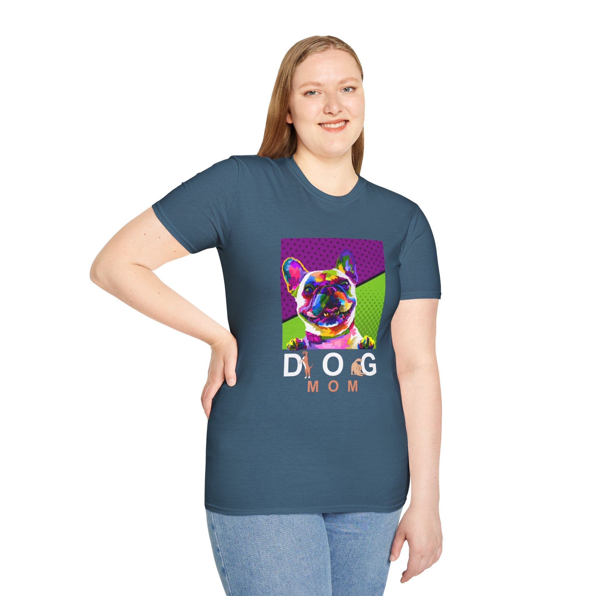 Dog Mom Vintage Cute and Funny Dog Paw for Dog Lovers For Pet Lovers - Dog Lover Paw Shirt - Dog Mom Paw Lover Shirt - Unisex Softstyle T-Shirt