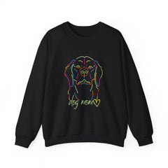 Dog Mom Vintage  Distressed Paw Print Design with Dog and Woman | Animal Moms - Dog Owners Sweatshirt - Dog Lovers Sweatshirt - Unisex Heavy Blend™ Crewneck Sweatshirt