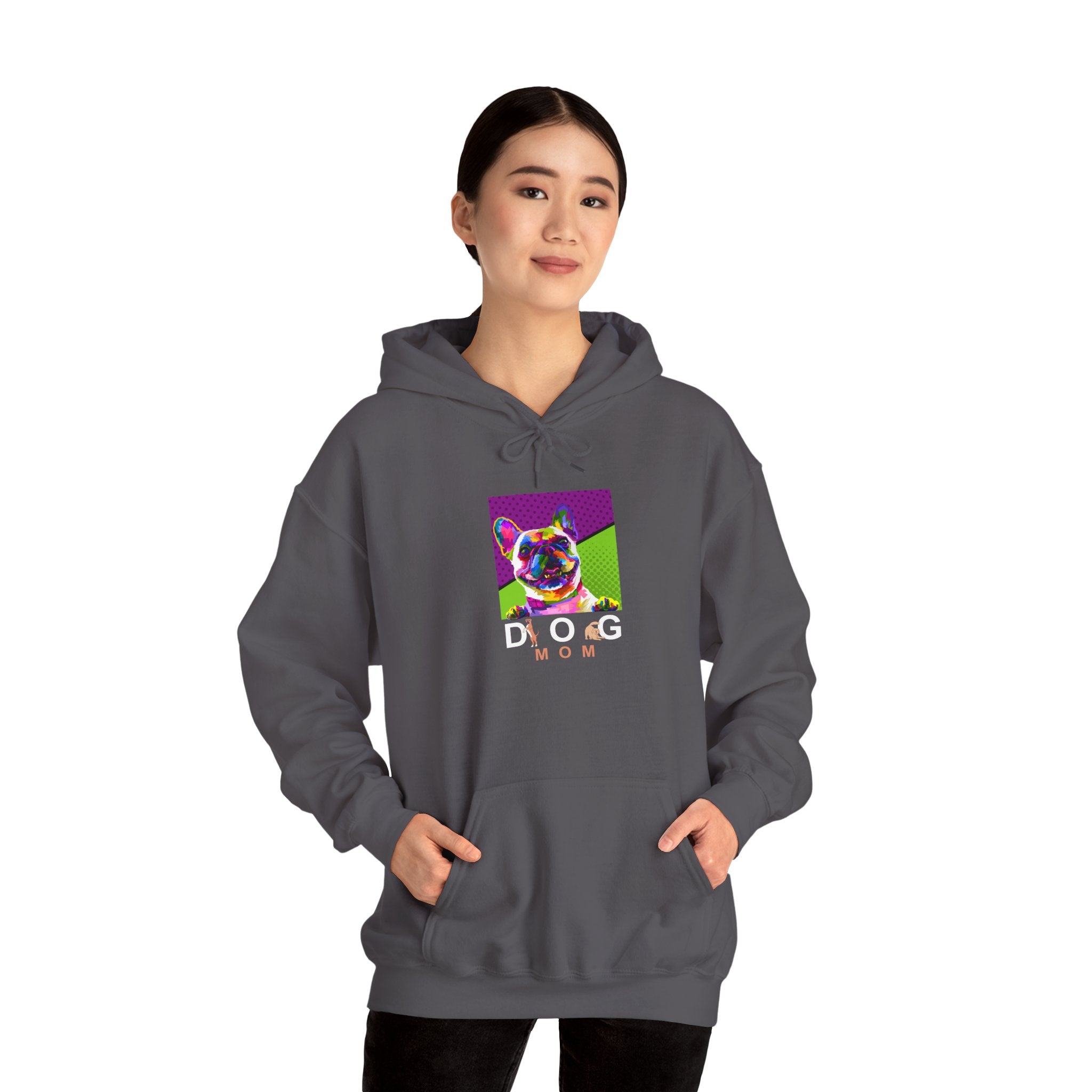 Dog Mom Cool Colorful Dog Printed on Women’s Apparel - Pet Lovers Hoodie - Dog Paw Lovers Unisex Heavy Blend™ Hooded Sweatshirt