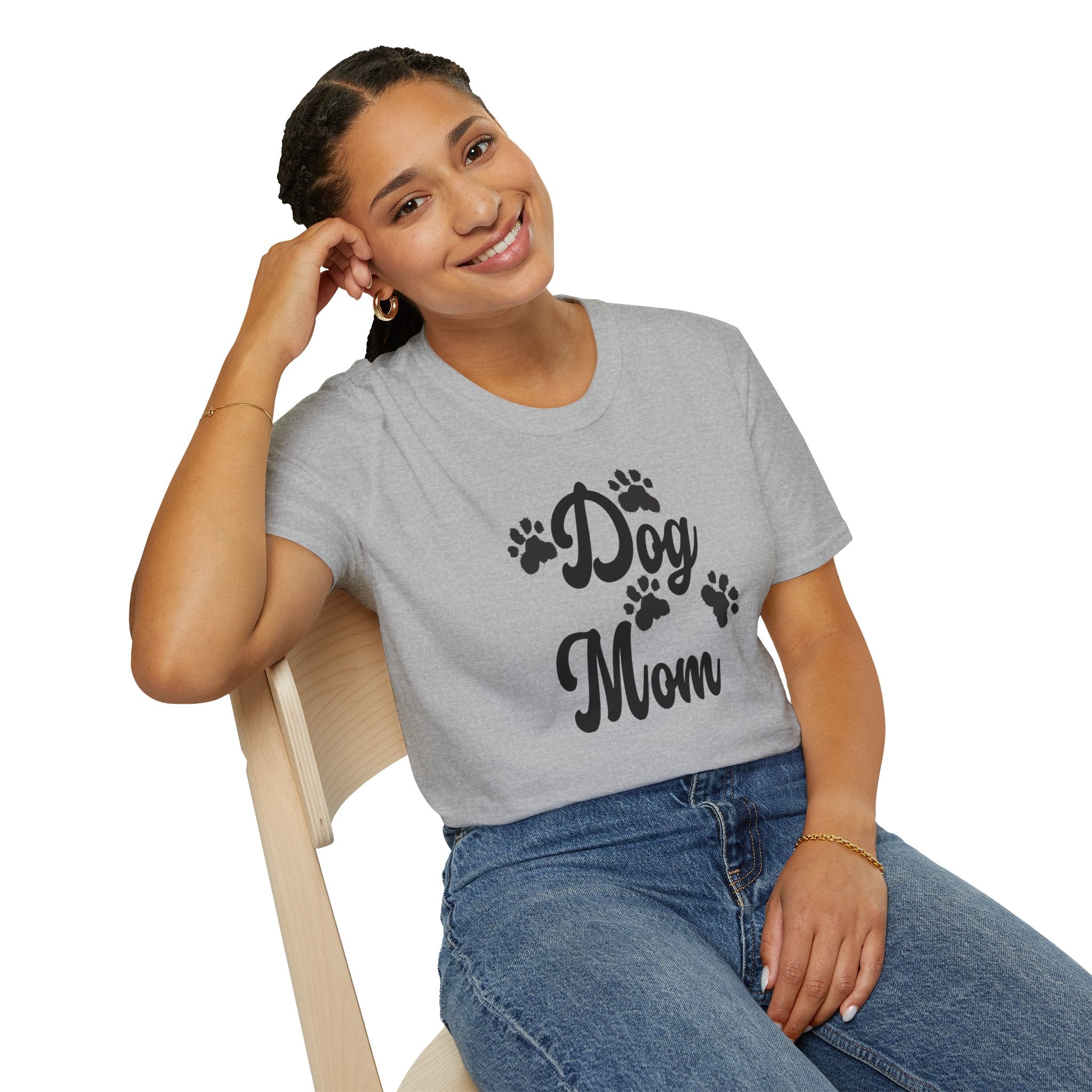 Dog Mom Paw Shirt For MOM Pet Owner - Dog Lover Paw Shirt - Dog Mom Paw Lover Shirt - Unisex Softstyle T-Shirt