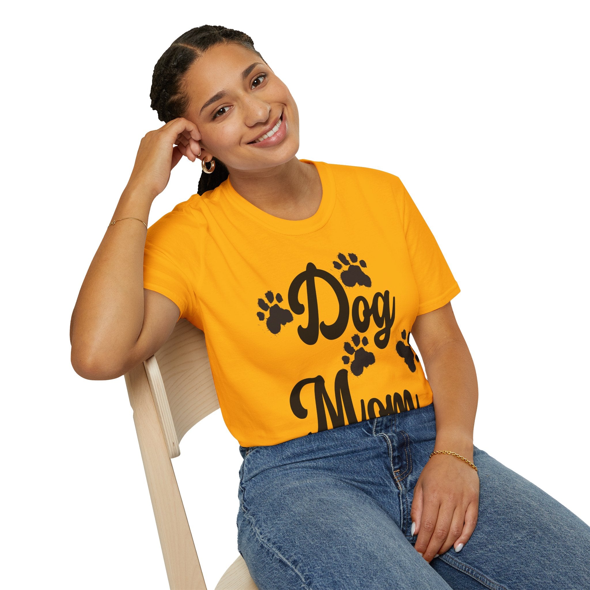 Dog Mom Paw Shirt For MOM Pet Owner - Dog Lover Paw Shirt - Dog Mom Paw Lover Shirt - Unisex Softstyle T-Shirt