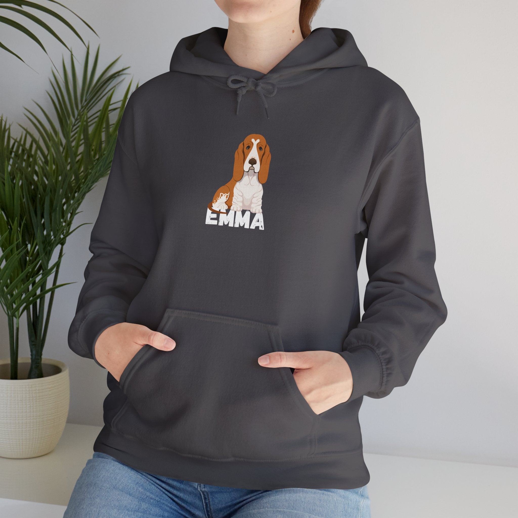 "Emma" Cute Dog Perfect for Proud Dog Moms | Pet Lovers Cute Pet Tees Animal Moms Women’s Apparel - Pet Lovers Hoodie - Dog Paw Lovers Unisex Heavy Blend™ Hooded Sweatshirt